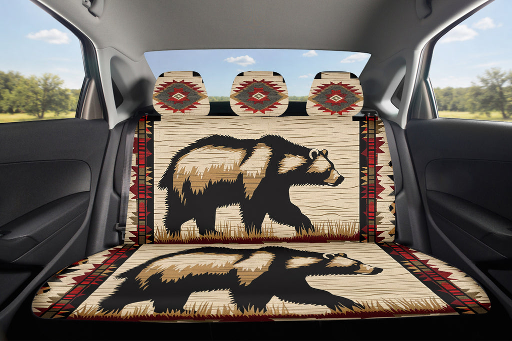 Tribal Bear Native American Car Back Seat Cover Set GB-NAT00900