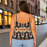 Tribal Black Pattern Native American Women's Cami Peplum Top GB-NAT00062-01