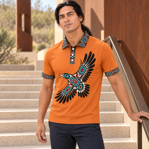 Tribal Eagle Flight Native American-Inspired Polo T-Shirt 3D PLm033