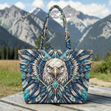 Tribal Eagle Native American Quilted Shoulder Tote Bag DS260724M05