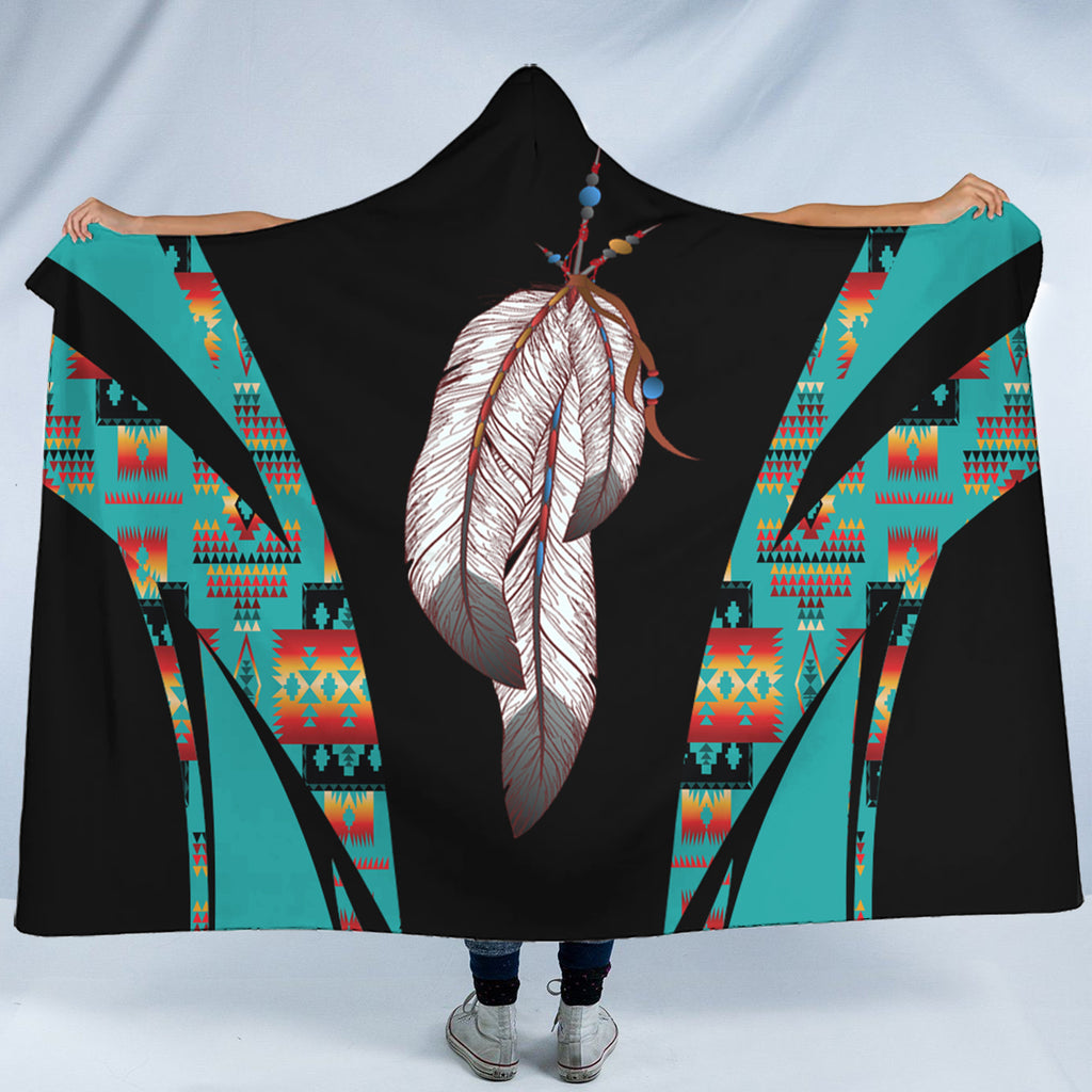 Tribal Feather Native American-Inspired Hooded Blanket BJ000157