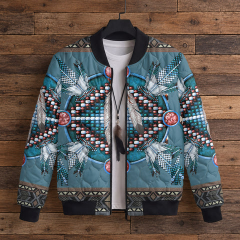 Tribal Feather Native American-Inspired Men's Quilted Jacket GB-NAT00640-02