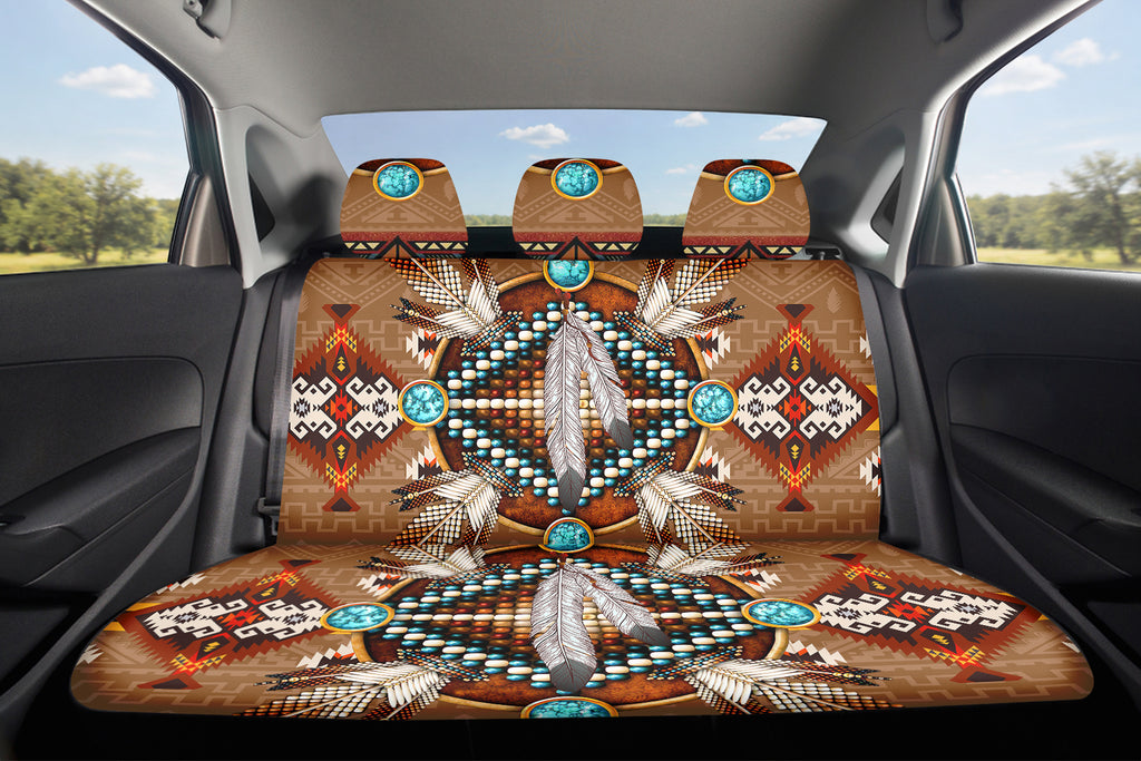 Tribal Feather Native American Car Back Seat Cover Set GB-NAT00640