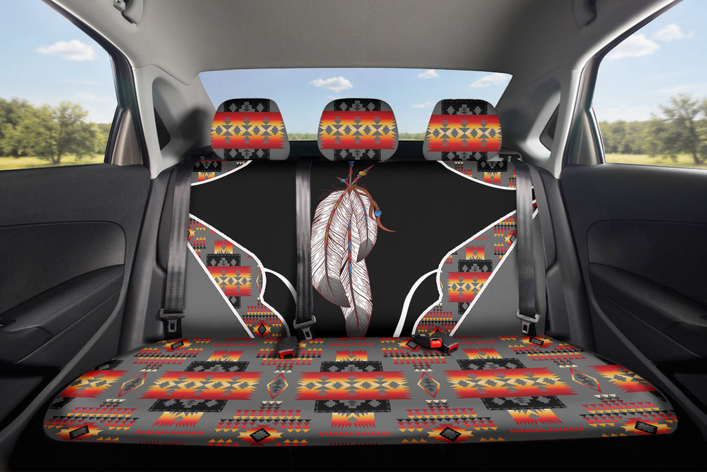 Tribal Feather Native American Car Back Seat Cover Set LB0086