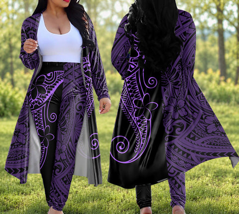 Tribal Pattern Floral Native American-Inspired Cardigan Coat Long Pant Set DS250801M02