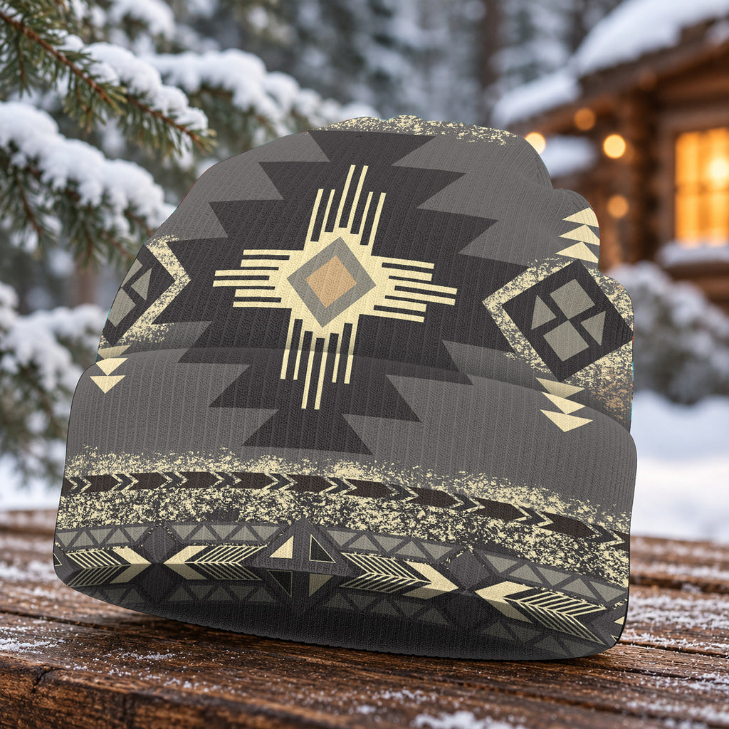 Tribal Pattern Native American-Inspired All-Over Print Knitted Hat GB-HS00014