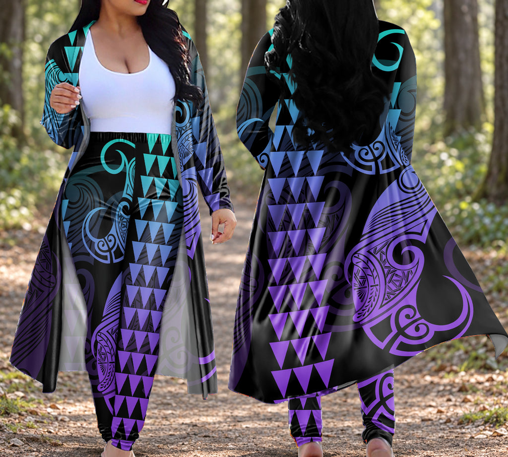 Tribal Pattern Native American-Inspired Cardigan Coat Long Pant Set DS250804M02v2