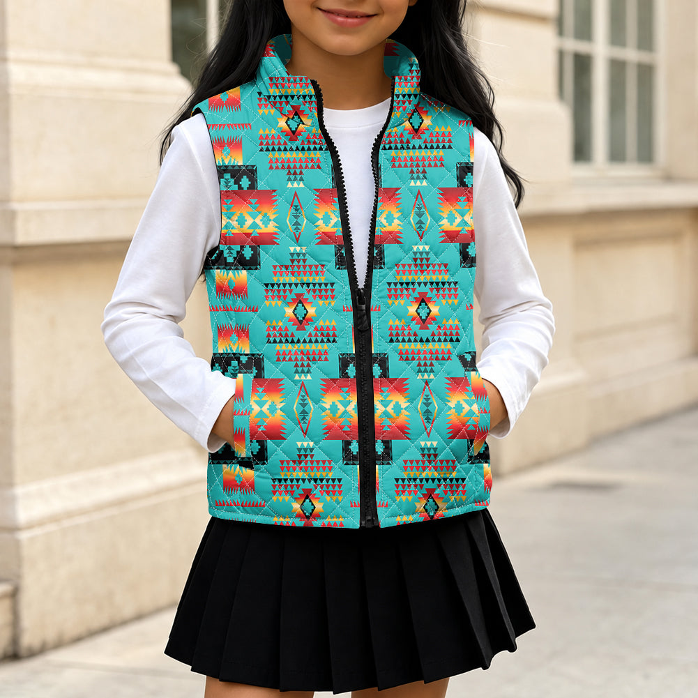 Tribal Pattern Native American-Inspired Children's Quilted Lightweight Vest GB-NAT00046-01