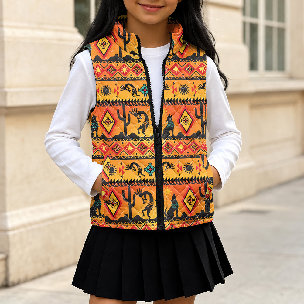 Tribal Pattern Native American-Inspired Children's Quilted Lightweight Vest GB-NAT00231-01