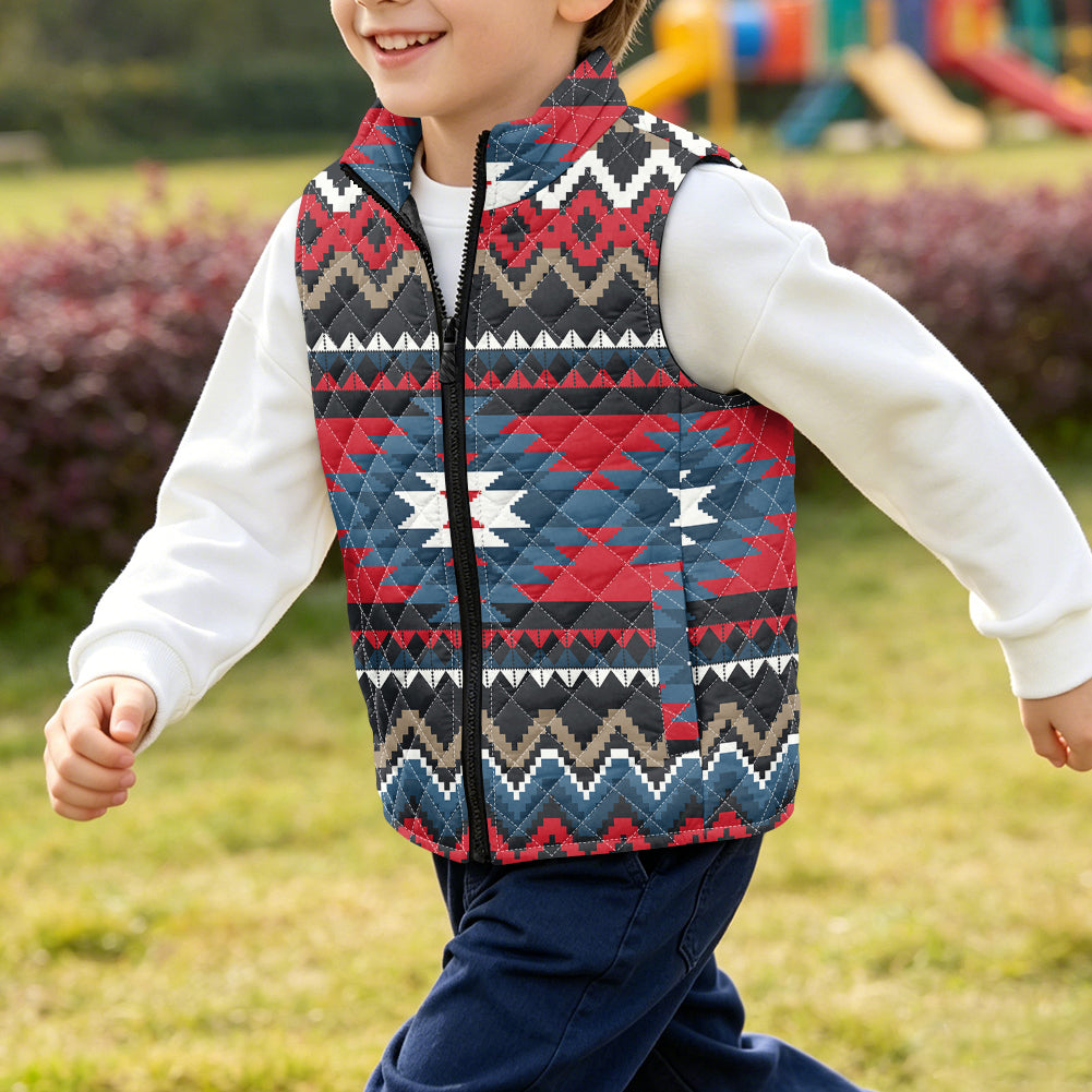 Tribal Pattern Native American-Inspired Children's Quilted Lightweight Vest GB-NAT00529