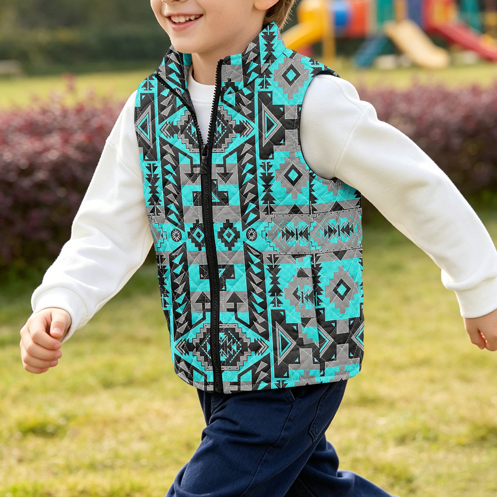 Tribal Pattern Native American-Inspired Children's Quilted Lightweight Vest GB-NAT00626