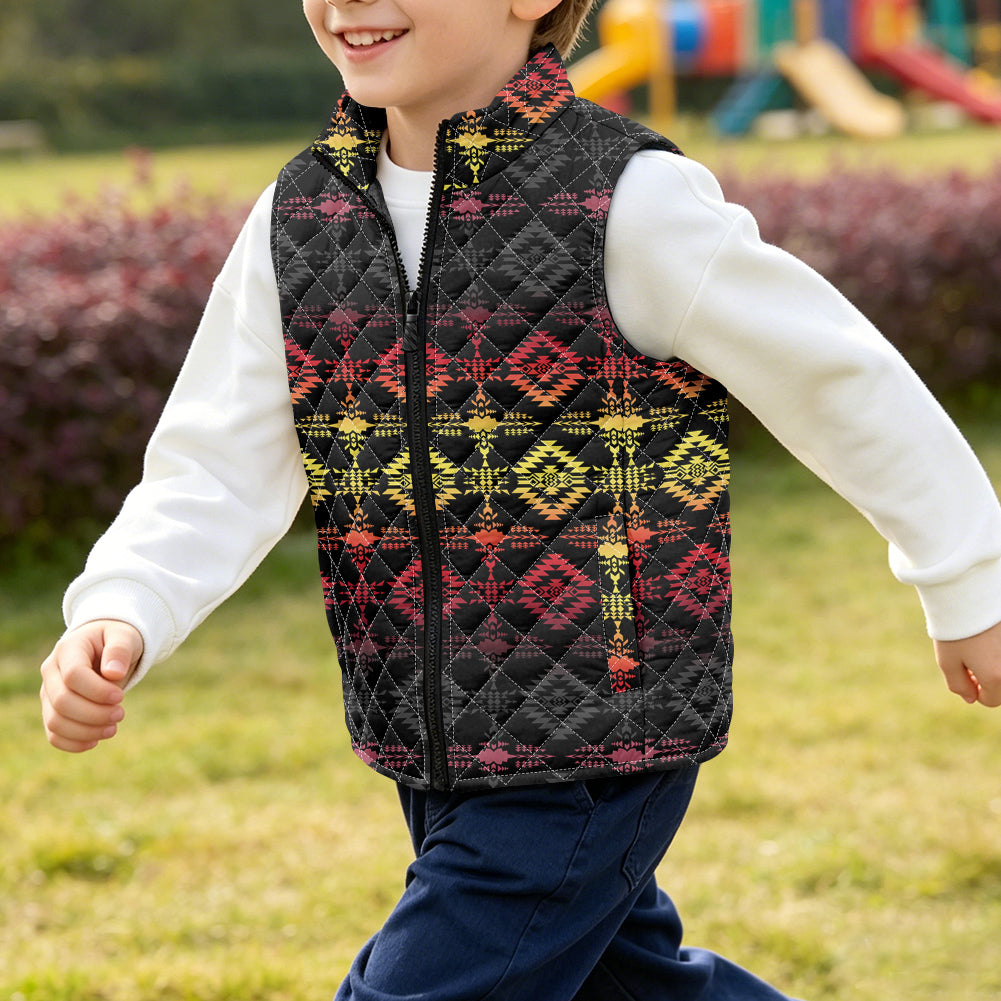 Tribal Pattern Native American-Inspired Children's Quilted Lightweight Vest GB-NAT00684B