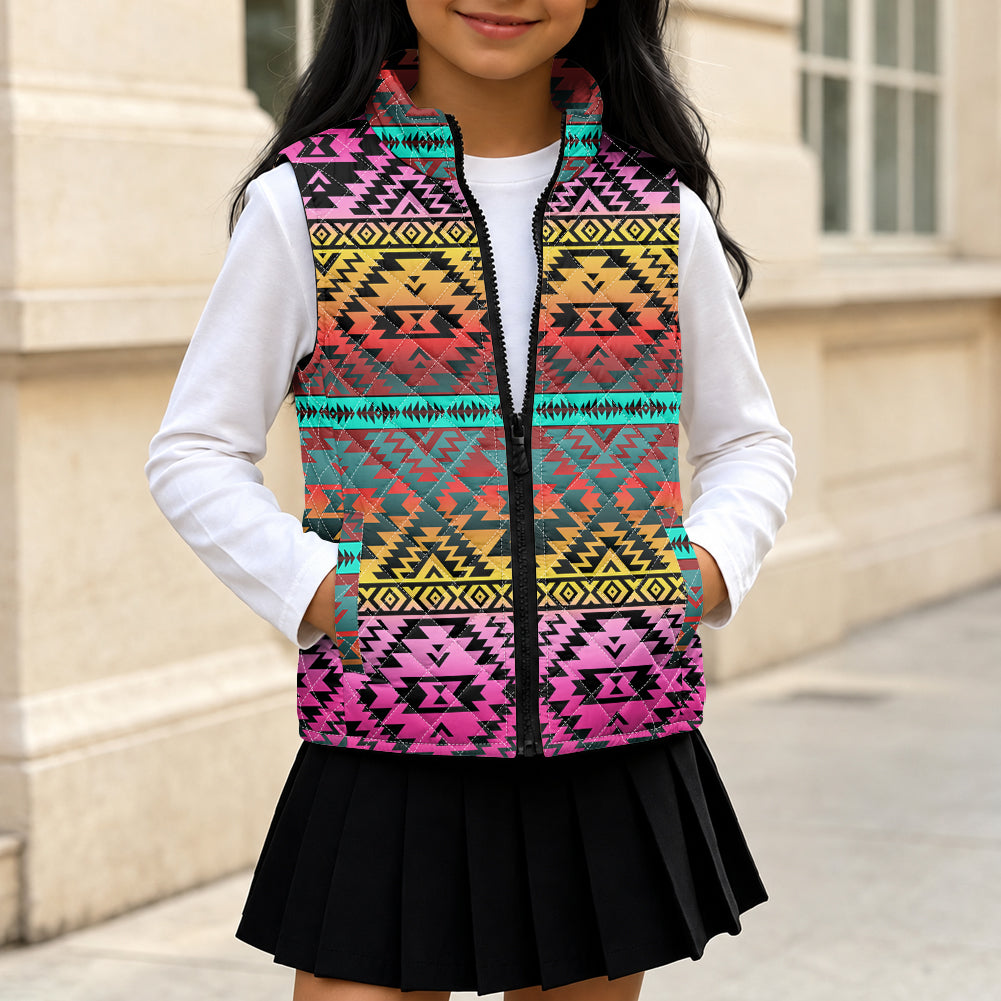 Tribal Pattern Native American-Inspired Children's Quilted Lightweight Vest GB-NAT00689