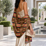 Tribal Pattern Native American-Inspired Faux Cashmere Shawl GB-NAT00046-08