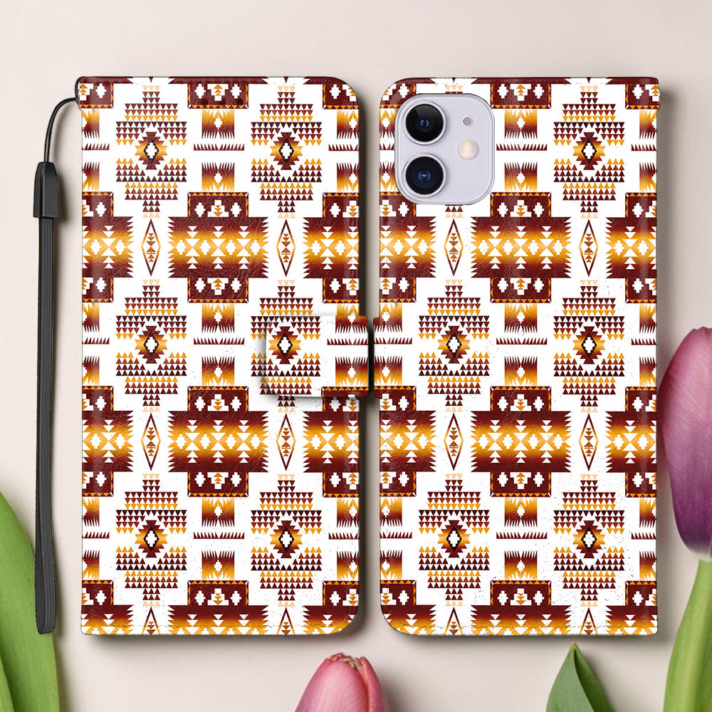 Tribal Pattern Native American-Inspired Leather Wallet Phone Case DS260813M01