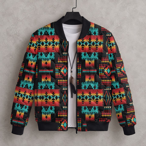 Tribal Pattern Native American-Inspired Men's Quilted Jacket GB-NAT00046-02