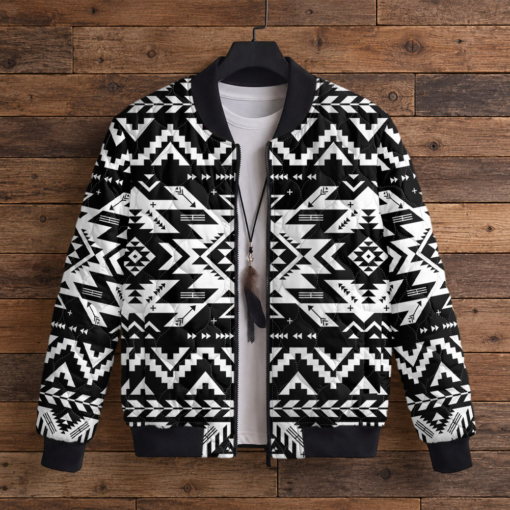 Tribal Pattern Native American-Inspired Men's Quilted Jacket GB-NAT00441