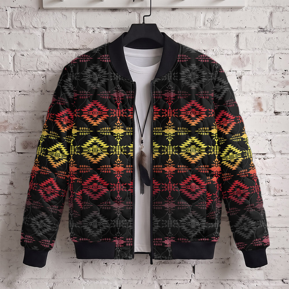 Tribal Pattern Native American-Inspired Men's Quilted Jacket GB-NAT00684B
