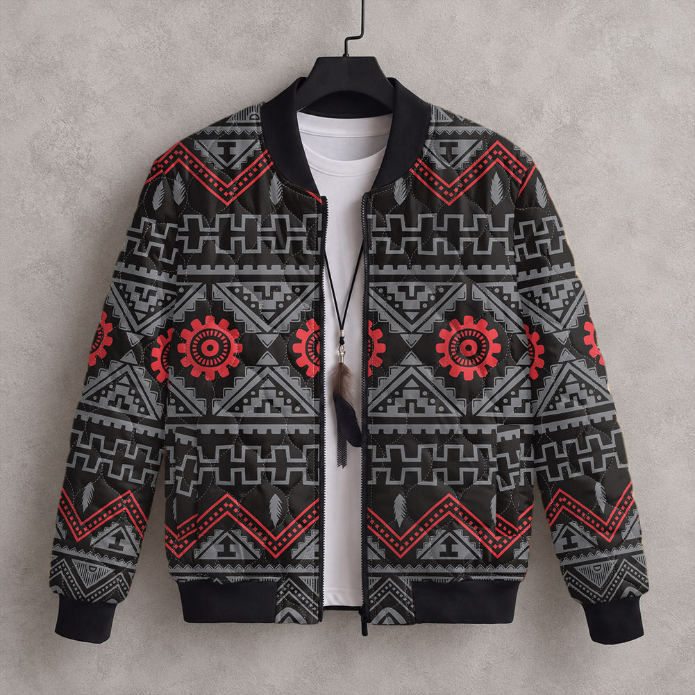 Tribal Pattern Native American-Inspired Quilted Jacket GB-NAT00595