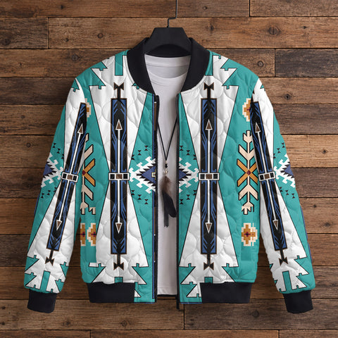 Tribal Pattern Native American-Inspired Quilted Jacket GB-NAT00634