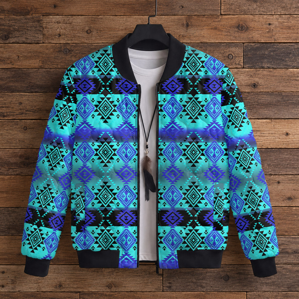 Tribal Pattern Native American-Inspired Quilted Jacket GB-NAT00688