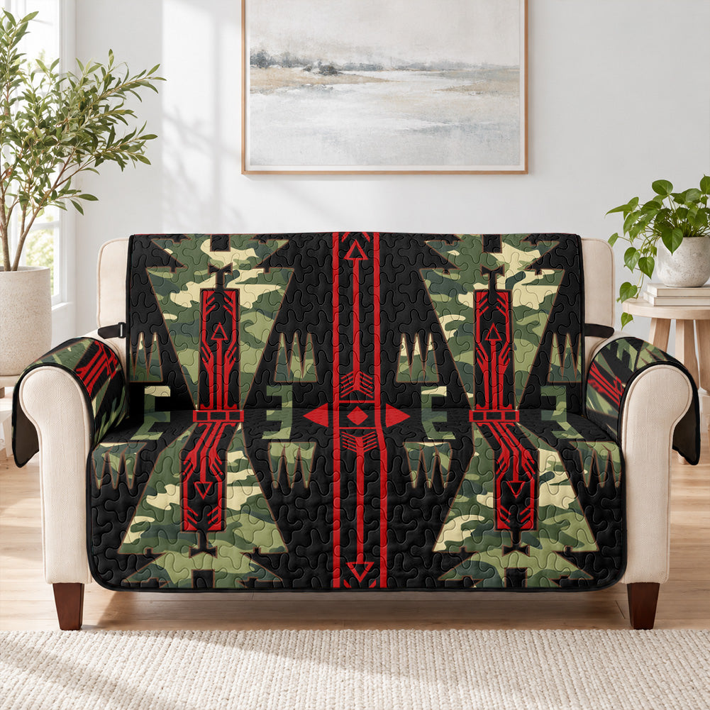 Tribal Pattern Native American-Inspired Quilted Sofa Cover - Loveseat or 3-Seater GB-NAT00017-013