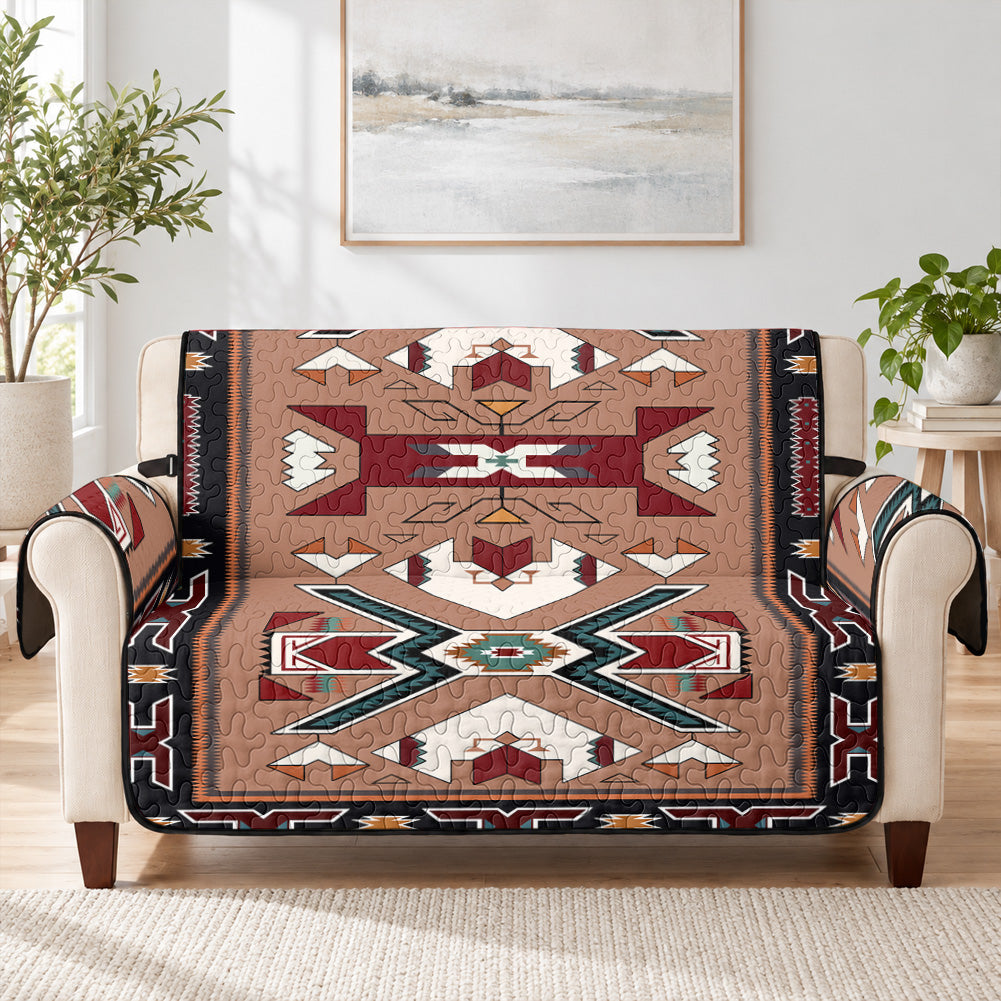 Tribal Pattern Native American-Inspired Quilted Sofa Cover - Loveseat or 3-Seater GB-NAT0002