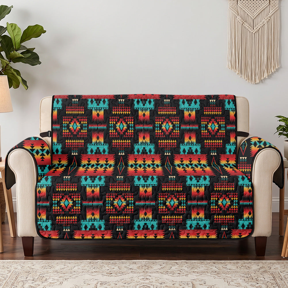 Tribal Pattern Native American-Inspired Quilted Sofa Cover - Loveseat or 3-Seater GB-NAT00046-02