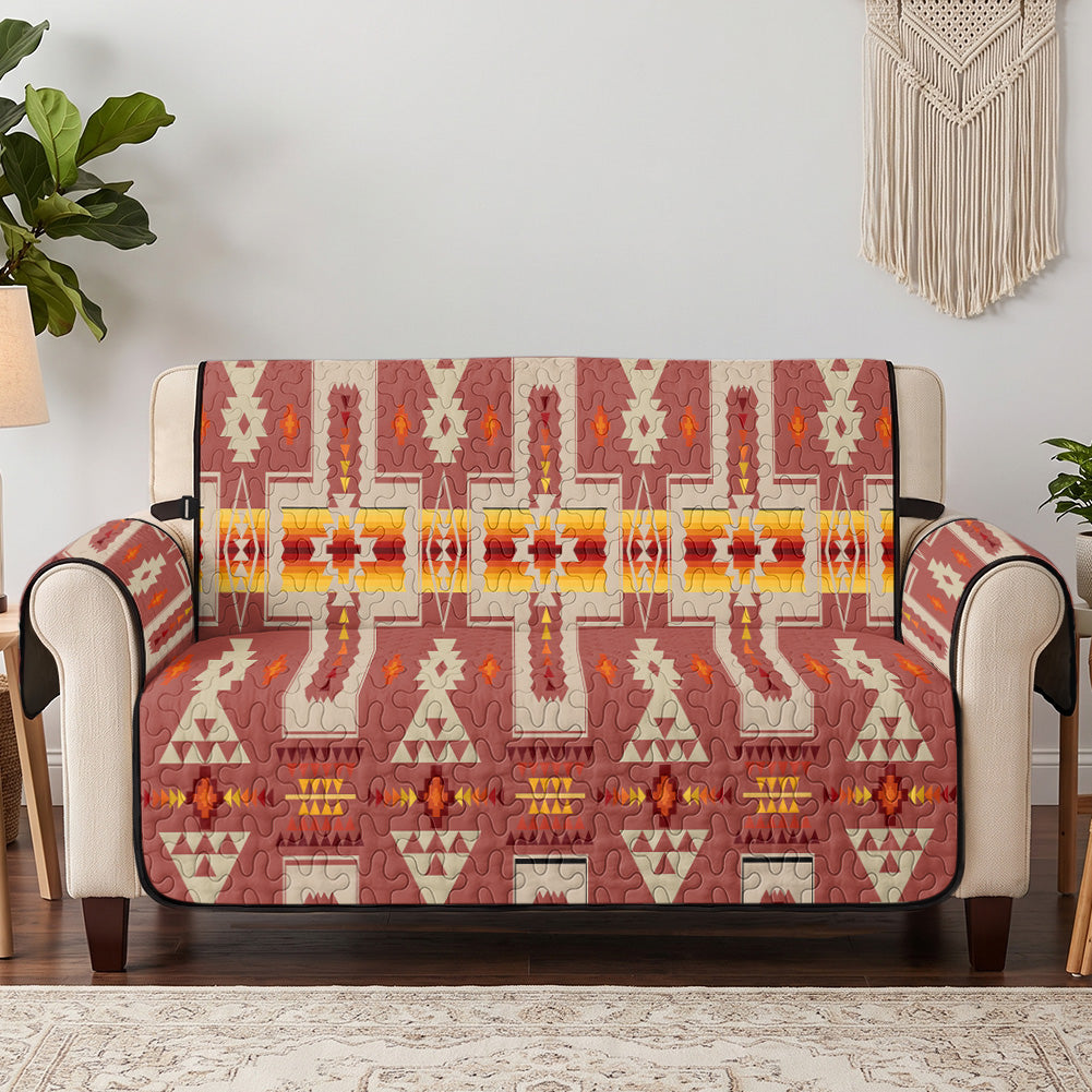 Tribal Pattern Native American-Inspired Quilted Sofa Cover - Loveseat or 3-Seater GB-NAT00062-11
