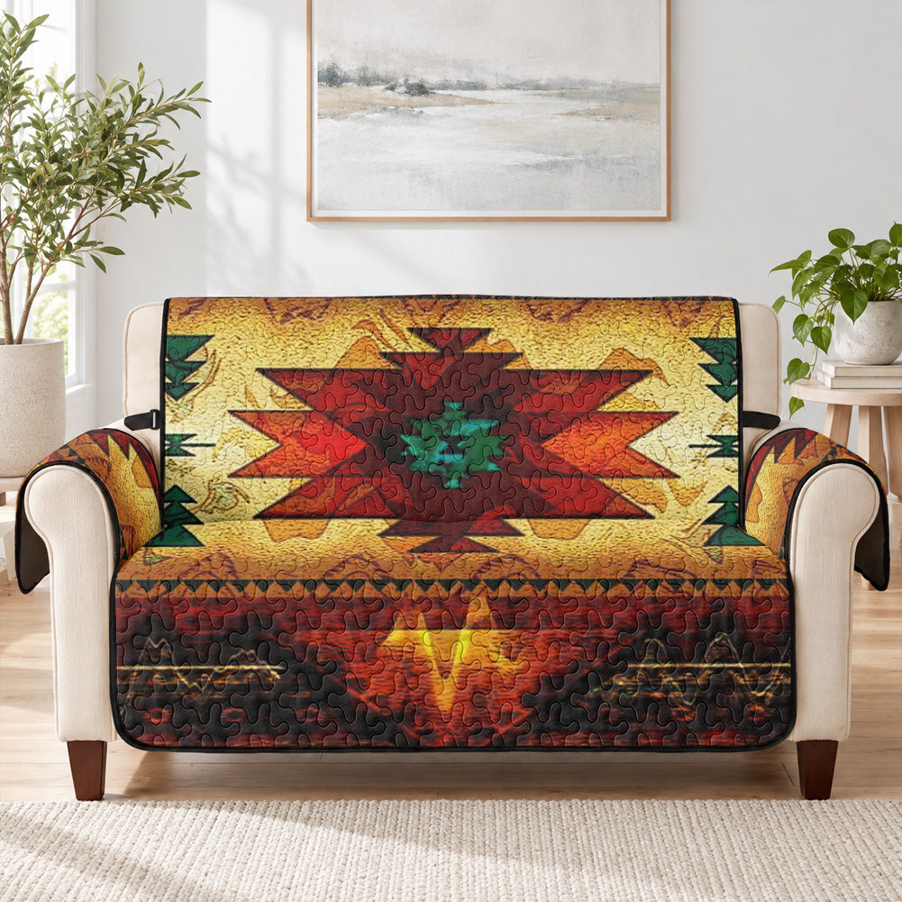 Tribal Pattern Native American-Inspired Quilted Sofa Cover - Loveseat or 3-Seater GB-NAT00068