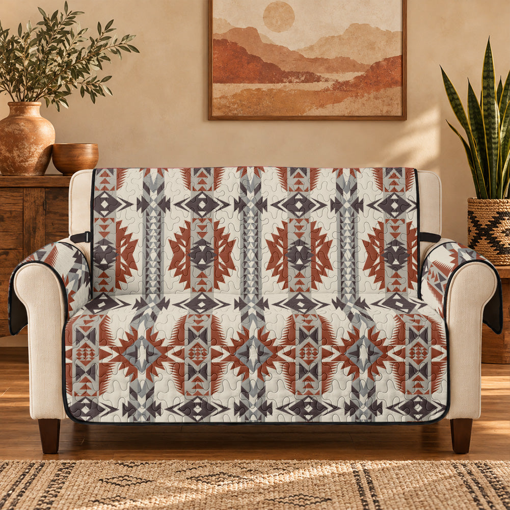 Tribal Pattern Native American-Inspired Quilted Sofa Cover - Loveseat or 3-Seater GB-NAT00594