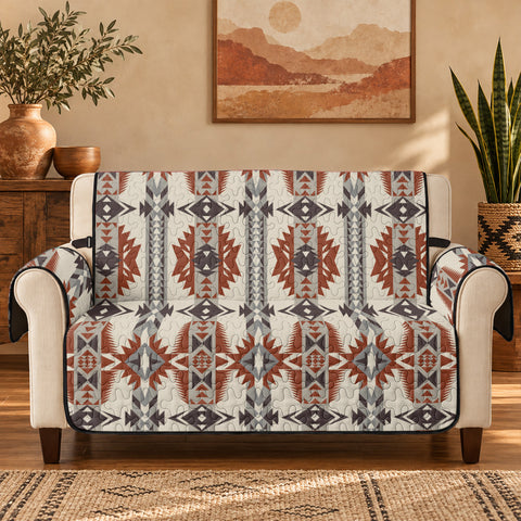 Tribal Pattern Native American-Inspired Quilted Sofa Cover - Loveseat or 3-Seater GB-NAT00594