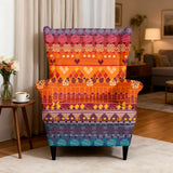 Tribal Pattern Native American-Inspired Wingback Chair Slipcover BJ0009
