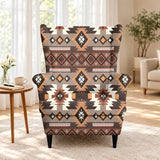 Tribal Pattern Native American-Inspired Wingback Chair Slipcover GB-HW000271