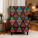 Tribal Pattern Native American-Inspired Wingback Chair Slipcover GB-NAT00046-02