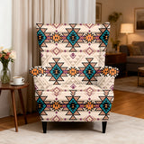 Tribal Pattern Native American-Inspired Wingback Chair Slipcover GB-NAT00622