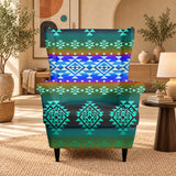 Tribal Pattern Native American-Inspired Wingback Chair Slipcover GB-NAT00680-02