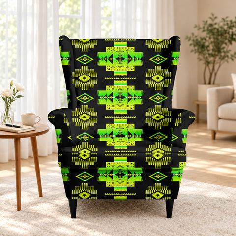 Tribal Pattern Native American-Inspired Wingback Chair Slipcover GB-NAT00720-07