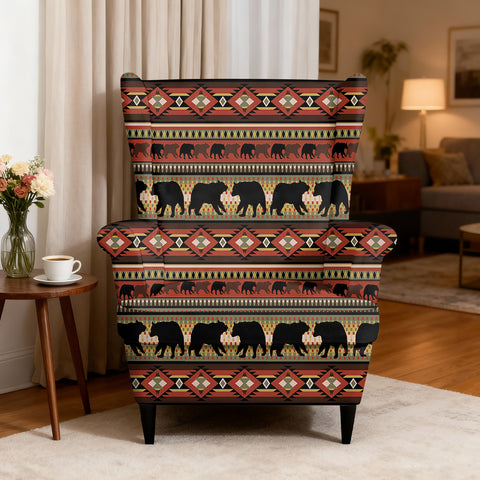 Tribal Pattern Native American-Inspired Wingback Chair Slipcover GB-NAT00727