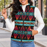 Tribal Pattern Native American-Inspired Women's Quilted Jacket Vest GB-HW0011313