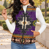 Tribal Pattern Native American-Inspired Women's Quilted Jacket Vest GB-NAT0001-04