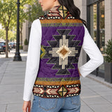 Tribal Pattern Native American-Inspired Women's Quilted Jacket Vest GB-NAT0001-04