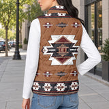 Tribal Pattern Native American-Inspired Women's Quilted Jacket Vest GB-NAT00012