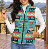 Tribal Pattern Native American-Inspired Women's Quilted Jacket Vest GB-NAT00046-01