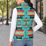 Tribal Pattern Native American-Inspired Women's Quilted Jacket Vest GB-NAT00046-01