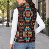 Tribal Pattern Native American-Inspired Women's Quilted Jacket Vest GB-NAT00046-02