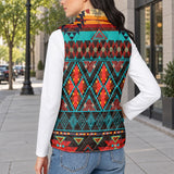 Tribal Pattern Native American-Inspired Women's Quilted Jacket Vest GB-NAT00112