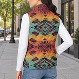 Tribal Pattern Native American-Inspired Women's Quilted Jacket Vest GB-NAT00541