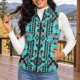 Tribal Pattern Native American-Inspired Women's Quilted Jacket Vest GB-NAT00626