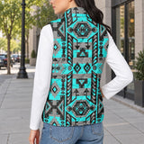 Tribal Pattern Native American-Inspired Women's Quilted Jacket Vest GB-NAT00626